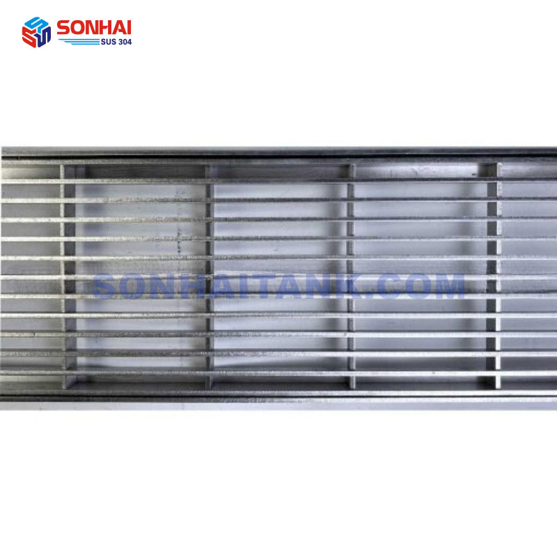 Nắp rãnh thoát nước Grating nan dọc, tiết diện vuông - tải thấp